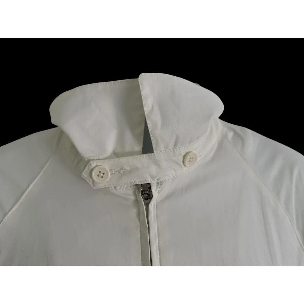 VTG 90s Polo Ralph Lauren Men Jacket XL White Black Stripe Harrington Lined Mesh